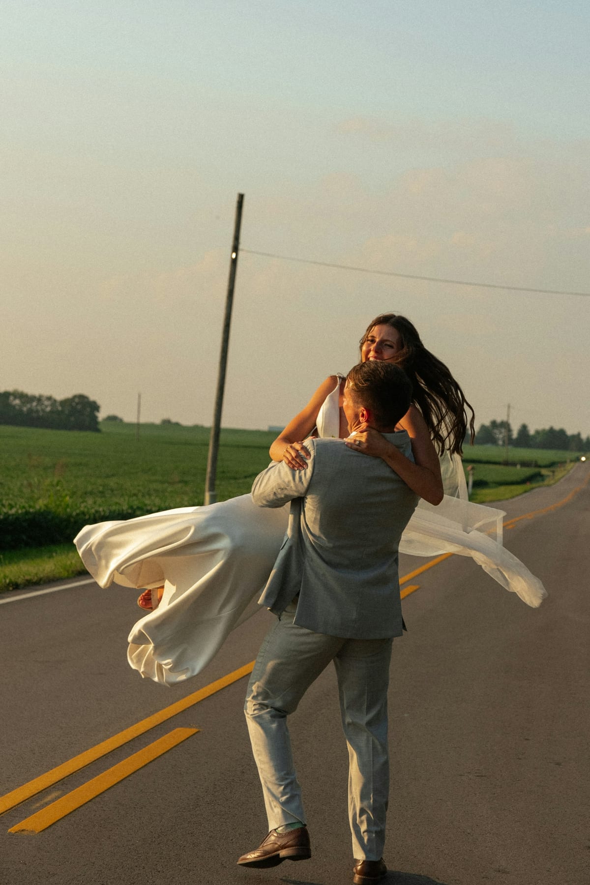 A couple on their wedding day.