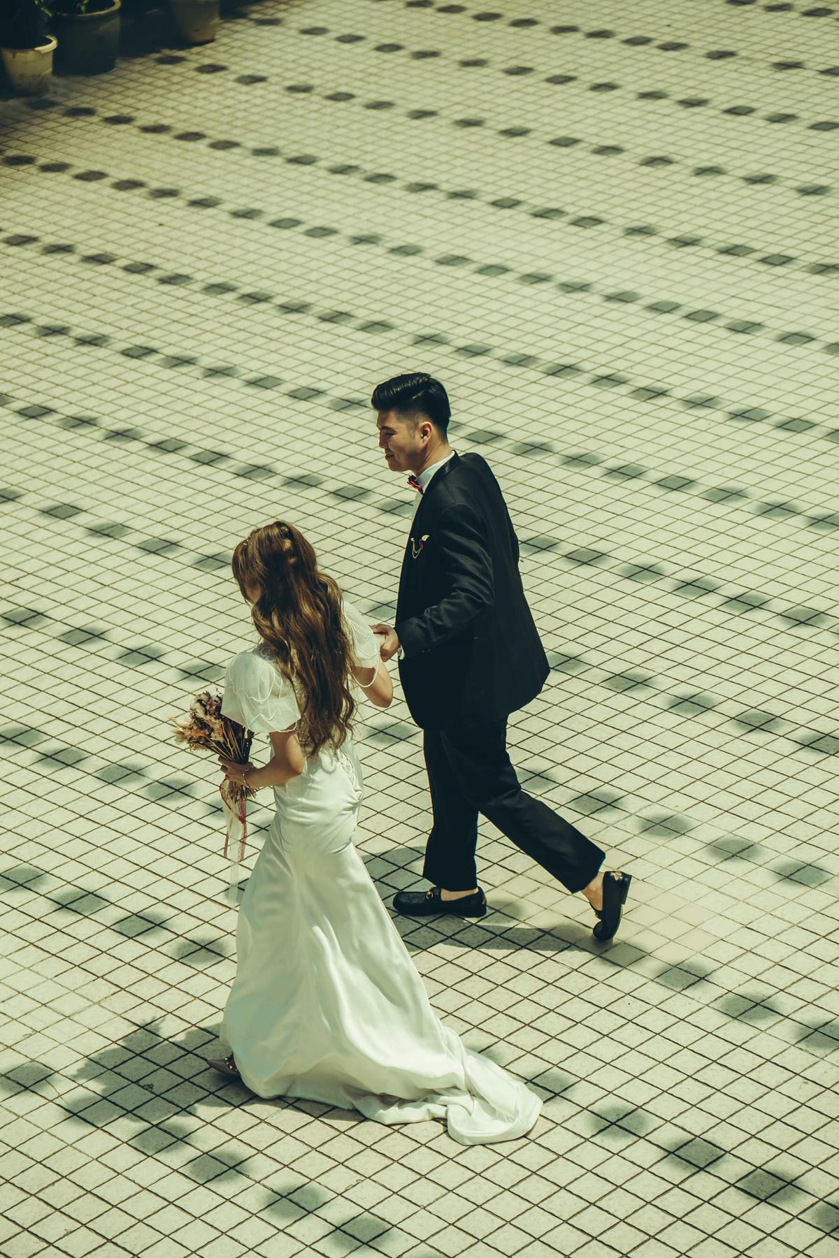 A couple on their wedding day.